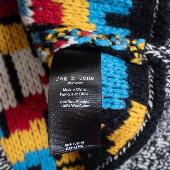 rag & bone Willow Rainbow Sweater 100% Merino Wool Chunky Colorful - Picture 11 of 14